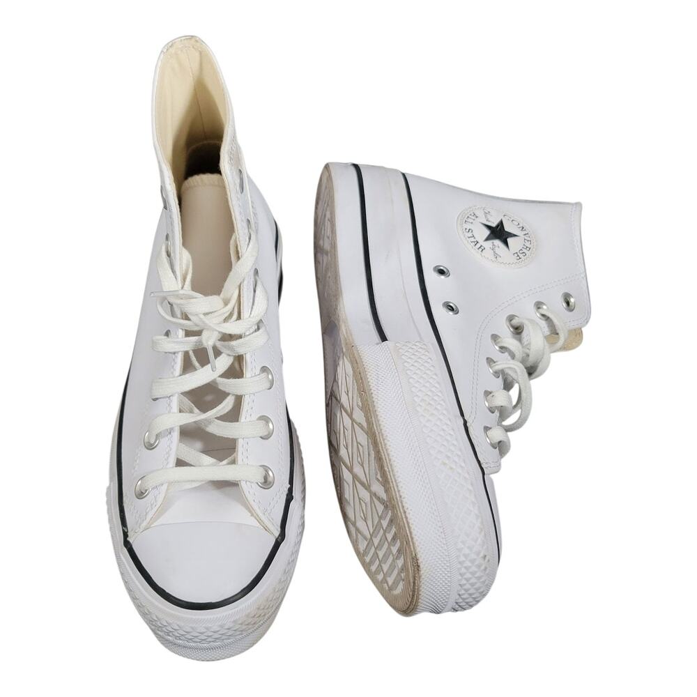 Converse All Star Chuck Taylor Platform High Top Leather Sneakers Women's 7.5 US - Picture 4 of 14